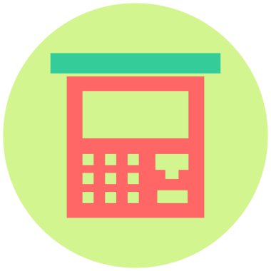 Bilet Makinesi. Web simgesi basit illüstrasyon