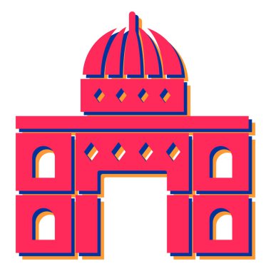 Bir bina simgesinin vektör illüstrasyonu