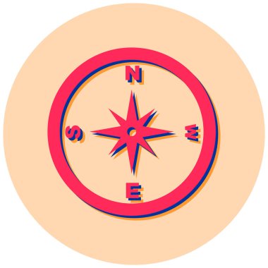 Pusula. Web simgesi basit illüstrasyon