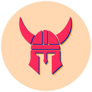 Viking kask kutsal kişilerin resmi, vektör çizim