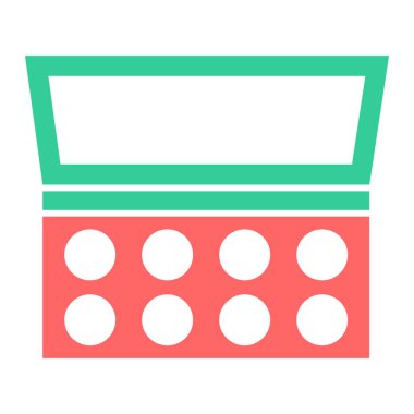 Makyaj ikonu. Web için rimel tozu vektör simgelerinin düz çizimi