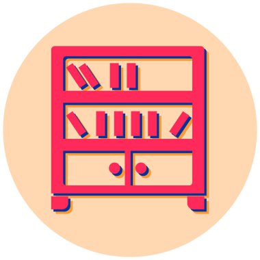 Kütüphane. Web simgesi basit illüstrasyon