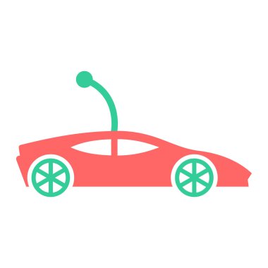 Araba ikonu. Web için elektrikli scooter vektör simgelerinin basit çizimi