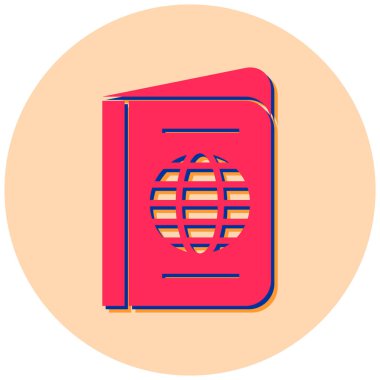 Pasaport. Web simgesi basit illüstrasyon