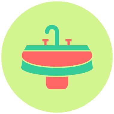 Lavabo. Web simgesi basit illüstrasyon