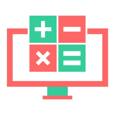 Hesap makinesi. Web simgesi basit illüstrasyon