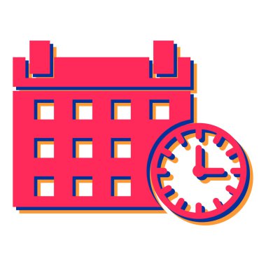 Saat ve alarmlı takvim vektör illüstrasyon tasarımı