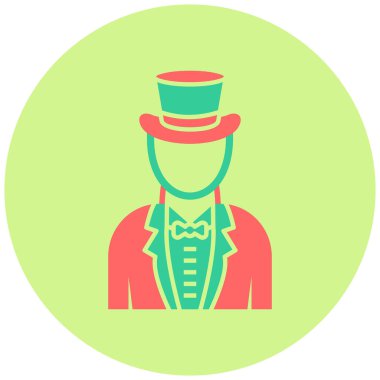 Sihirbaz düz vektör simgesi