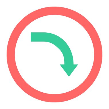 Sağa dön ok. vektör illüstrasyonu