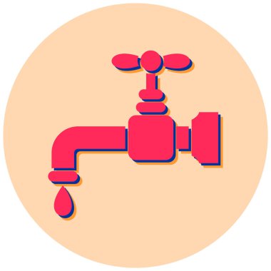 Musluk ikonu. düz tasarım biçimi.