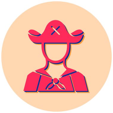 Kovboy şapkası ikonu. vektör illüstrasyonu