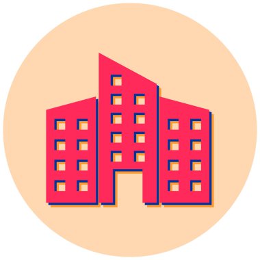 Bina. Web simgesi basit illüstrasyon