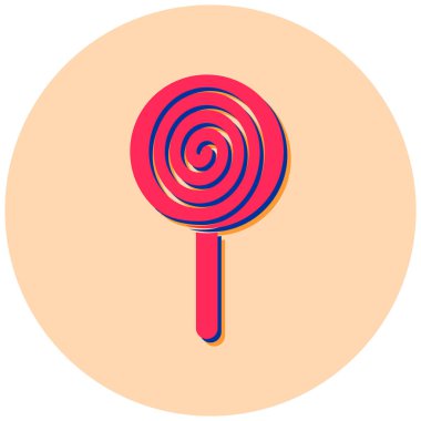 Lolipop düz simgesi, vektör illüstrasyonu