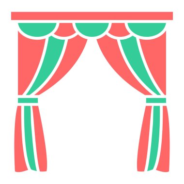 Pencere perdesi simgesi. vektör illüstrasyonu