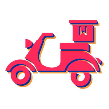 Scooter ikonu. ağ için fast food vektör simgelerinin karikatür çizimi