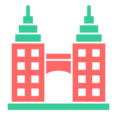 Bina. Web simgesi basit illüstrasyon