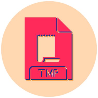 TMP dosya biçim simgesi, vektör illüstrasyonu 