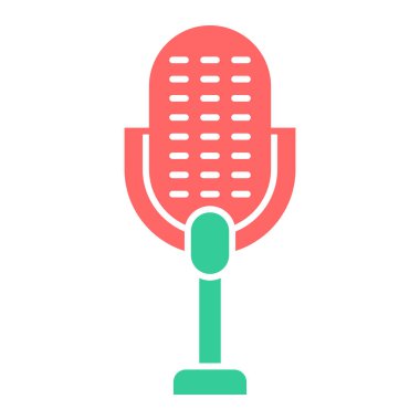 Mikrofon. Web simgesi basit tasarım