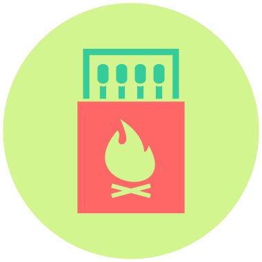 Kibrit. Web simgesi basit illüstrasyon