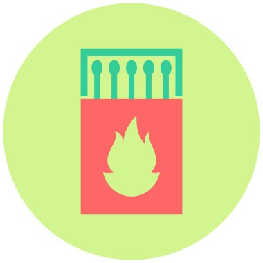 Kibrit. Web simgesi basit illüstrasyon