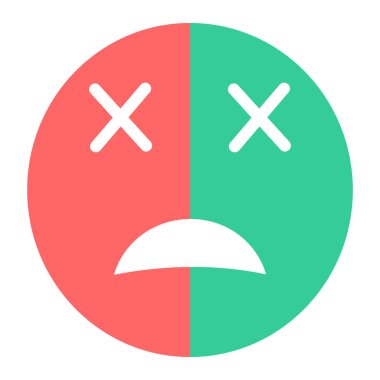 üzgün yüz simgesi, vektör illüstrasyonu