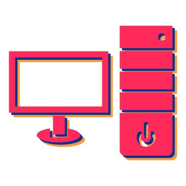 bilgisayar donanımı ve teknoloji teması izole edilmiş tasarım vektörü çizimi