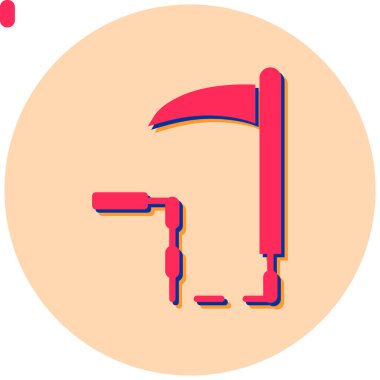 Kusarigama simgesi, basit tasarım vektör çizimi