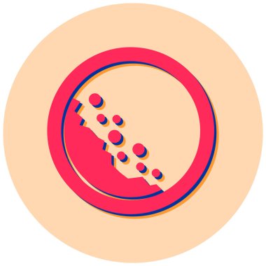 Düşen kayalar simgesi simgesi, basit tasarım vektörü çizimi