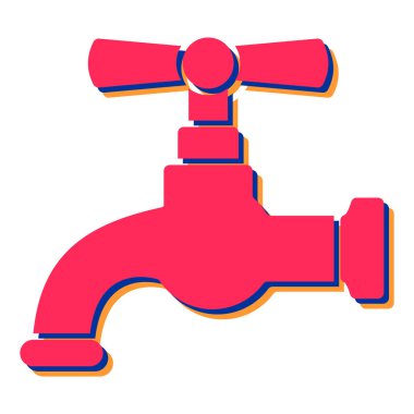 Musluk ikonu. İnternet için boru hattı vektör simgelerinin düz çizimi