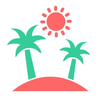 yaz tatili düz vektör simgesi