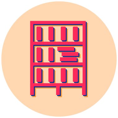 Kütüphane. Web simgesi basit illüstrasyon