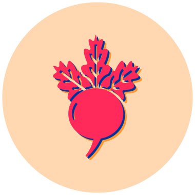 Projeniz için beyaz arkaplanda turp vektör simgesi izole edilmiş