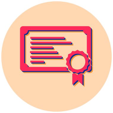 Sertifika. Web simgesi basit illüstrasyon