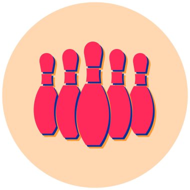 Bowling simgesi, vektör illüstrasyonu