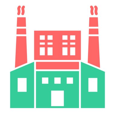 Fabrika binası ikon vektör illüstrasyonu