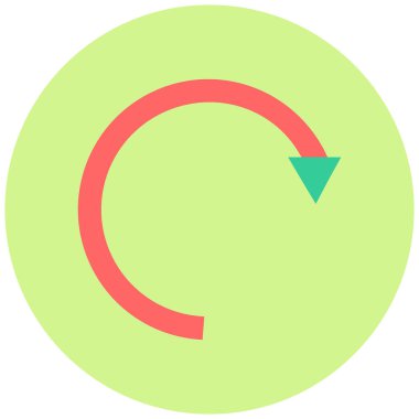 Döndürme. Web simgesi basit illüstrasyon