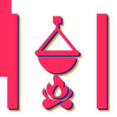 Kamp ikonu. Düz çizim. 10 saniye.