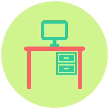 Masa. Web simgesi basit illüstrasyon