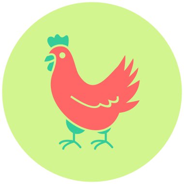 Tavuk. Web simgesi basit illüstrasyon
