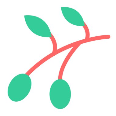 Kiraz. Web simgesi basit illüstrasyon