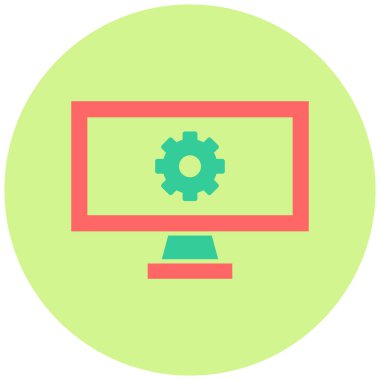 Çevrimiçi Yönetim. Web simgesi basit illüstrasyon