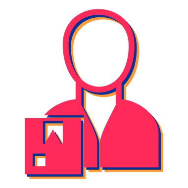 Elinde bir çanta dolusu insan simgesi olan adam vektör çizimi tasarımı