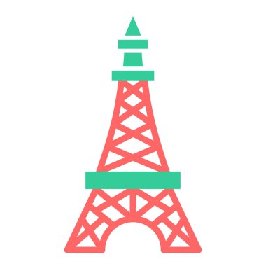 Eifel kulesi simgesi, basit tasarım vektör çizimi 