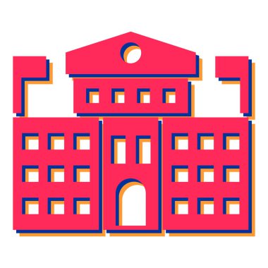 Bina. Web simgesi basit illüstrasyon