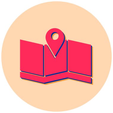 Harita. Web simgesi basit illüstrasyon