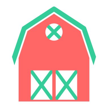 Ahır. Web simgesi basit illüstrasyon