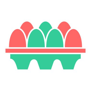 Yumurta ikonu vektörü. Düz çizim. 10 saniye.