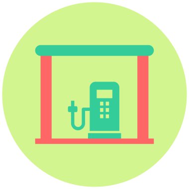 Yakıt istasyonu. Web simgesi basit tasarım