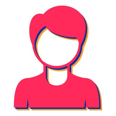 Kadın avatar simgesi, vektör illüstrasyonu basit tasarım 