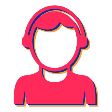 Kadın avatar karakter ikon vektör illüstrasyon tasarımı